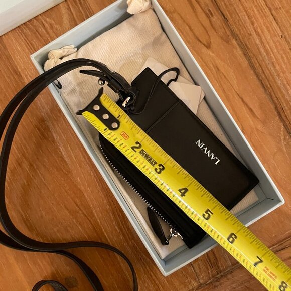 Lanvin Leather Necklace Card holder, black and white psychadelic pattern - Picture 7 of 11